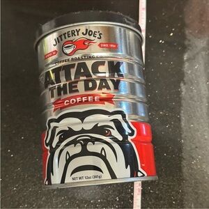 Jittery Joe's Attack the Day Coffee Can tin